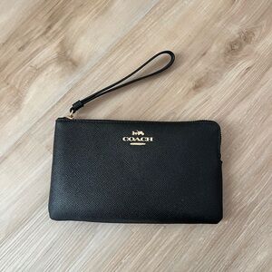 Coach Black Leather Wristlet